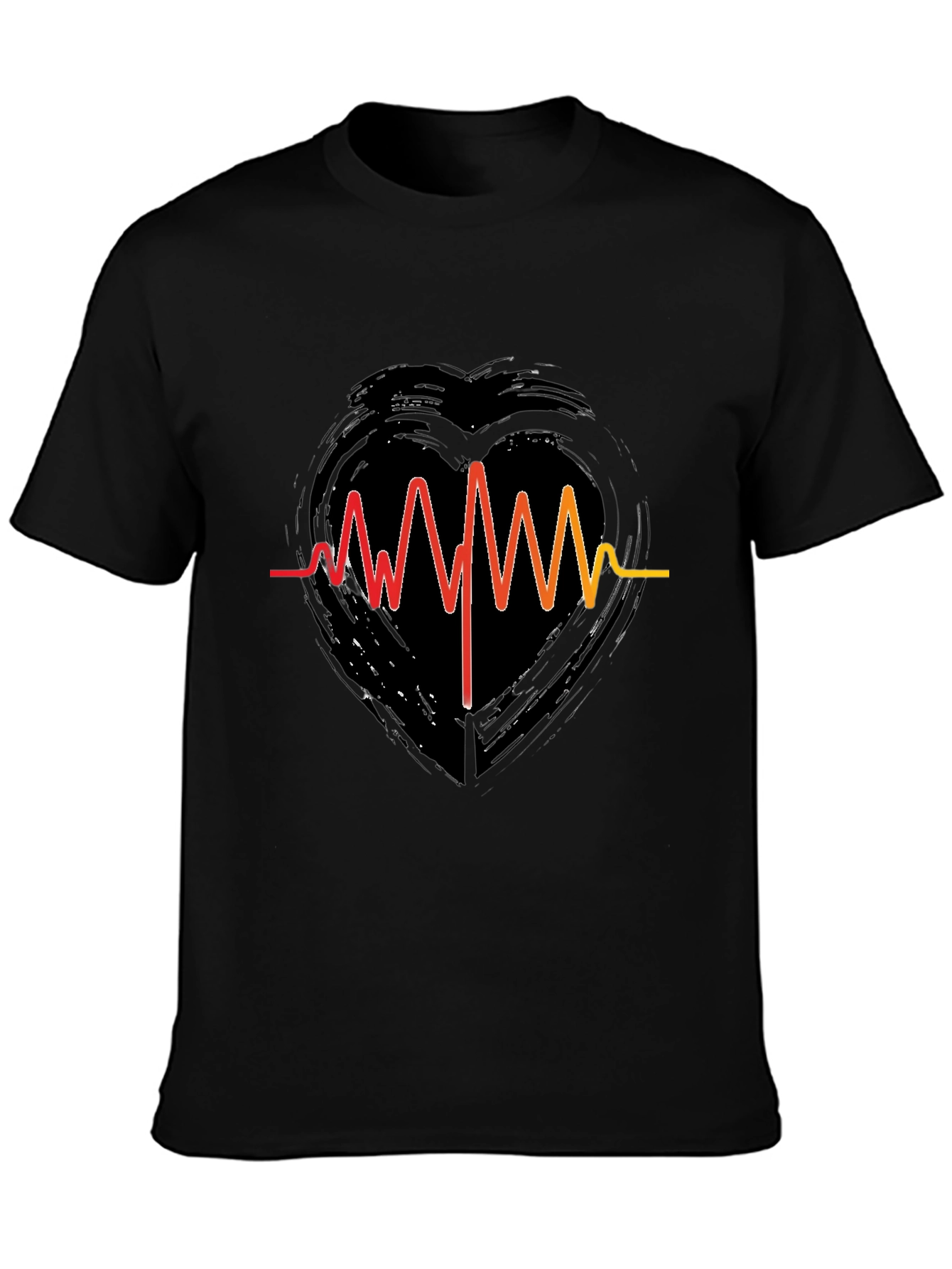 Heartbeat Heart Grunge Graphic T-Shirt