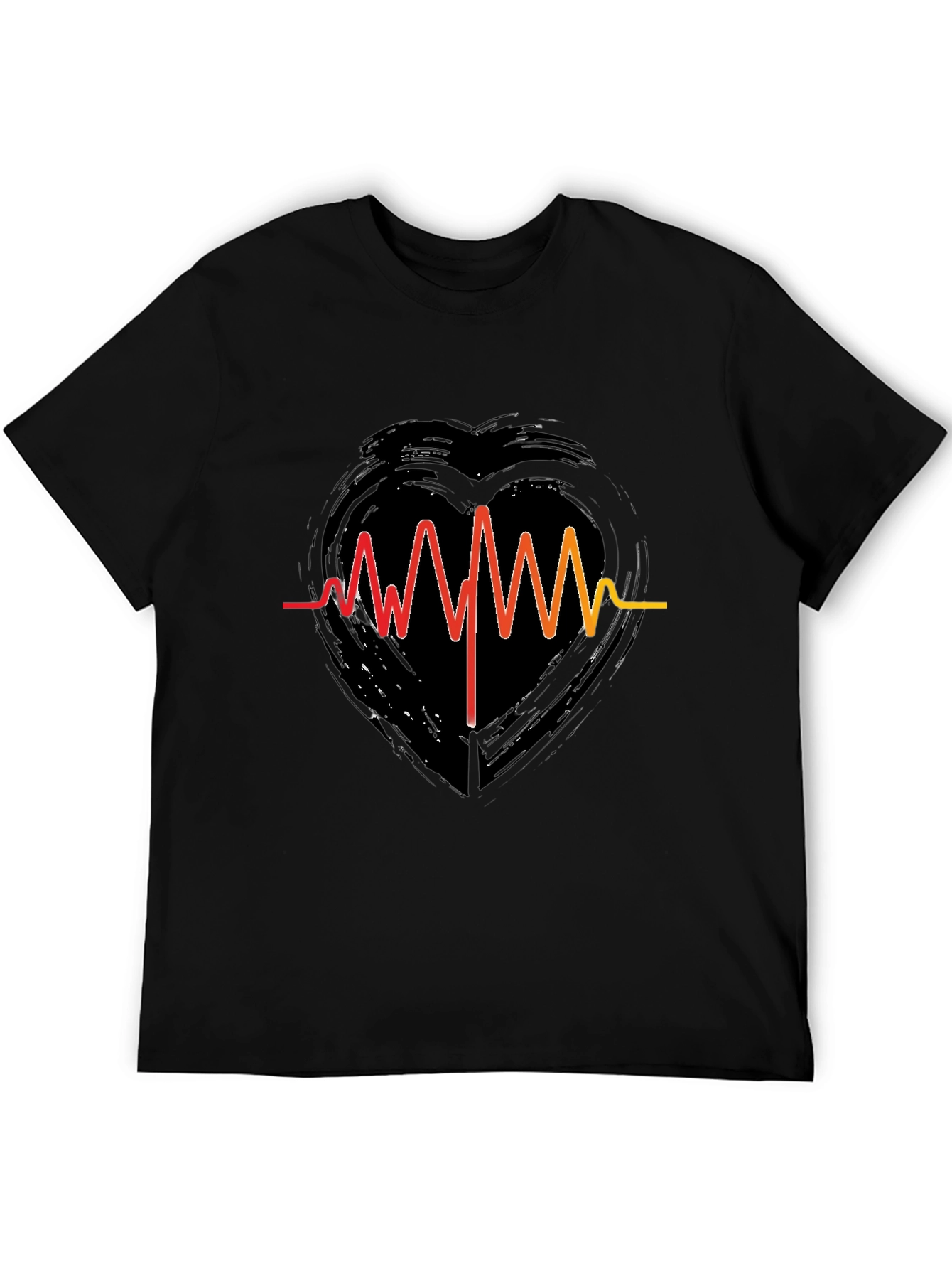 Heartbeat Heart Grunge Graphic T-Shirt