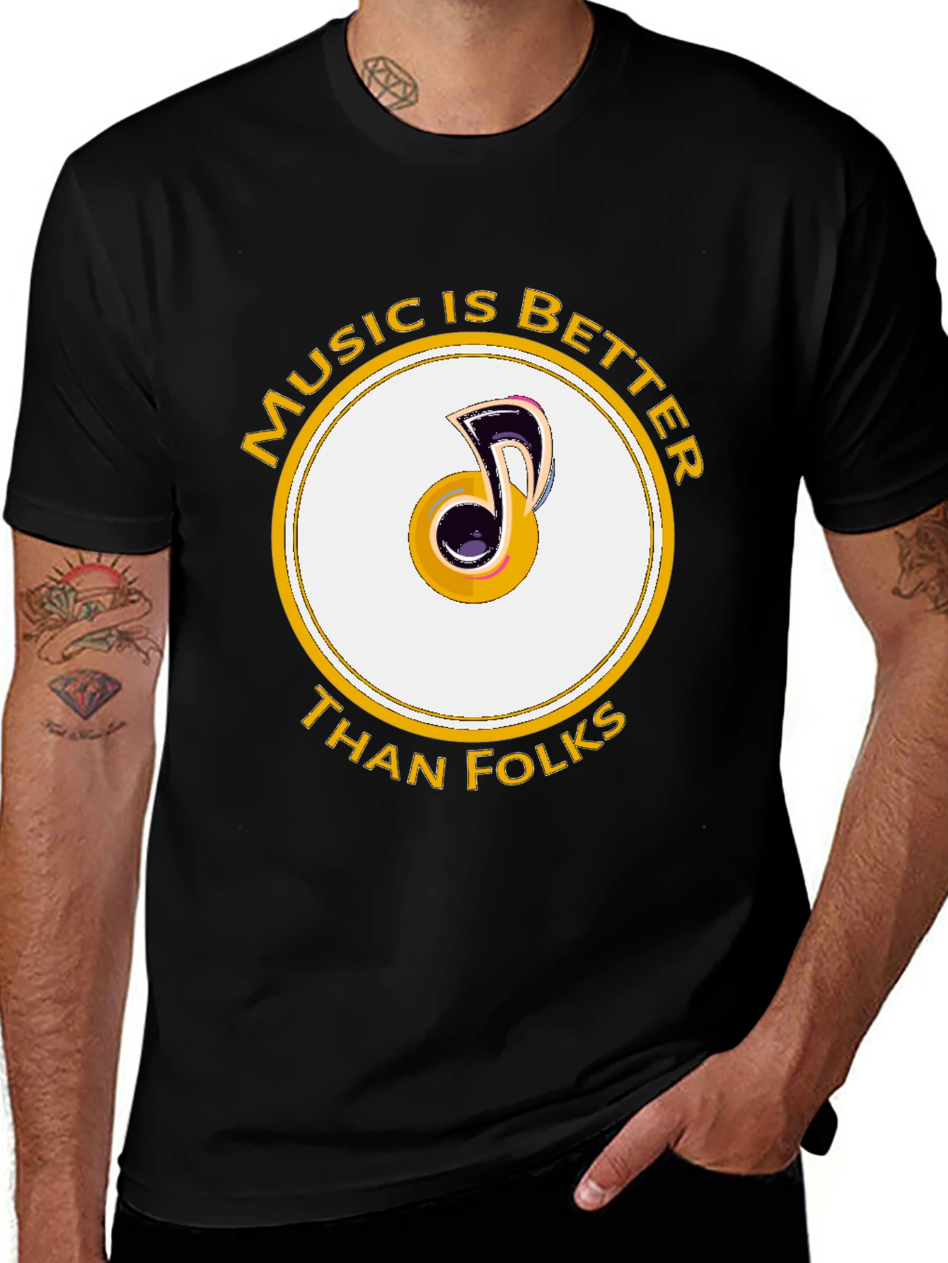 Music is Better Than Folks Graphic Tee