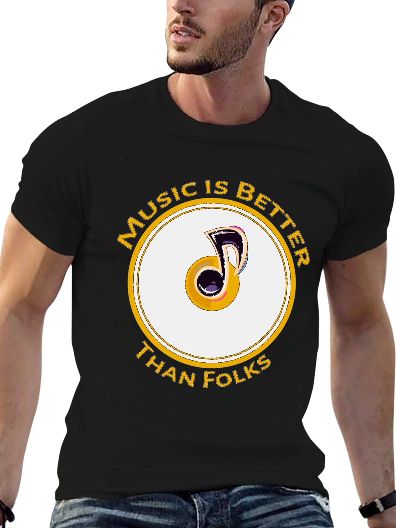 Music is Better Than Folks Graphic Tee