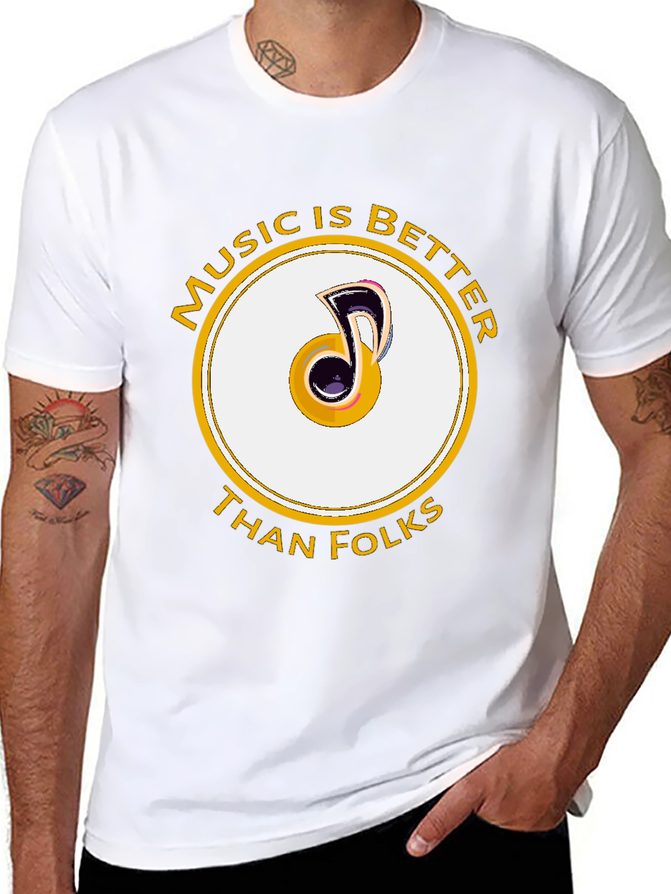 Music is Better Than Folks Graphic Tee