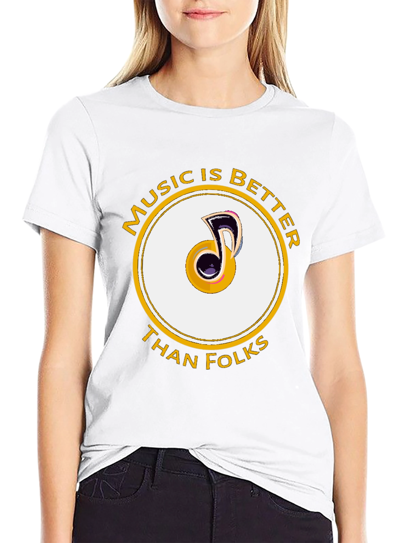 Music is Better Than Folks Graphic Tee