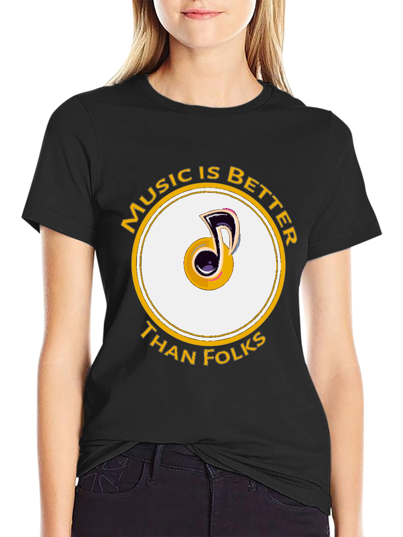 Music is Better Than Folks Graphic Tee