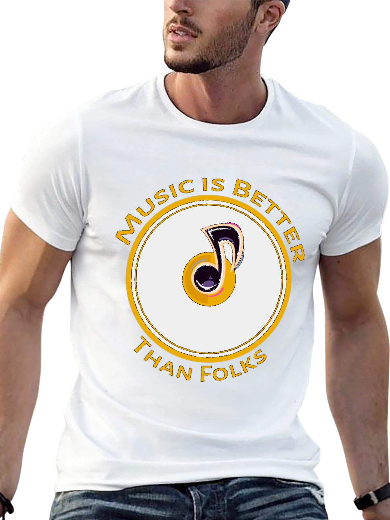 Music is Better Than Folks Graphic Tee