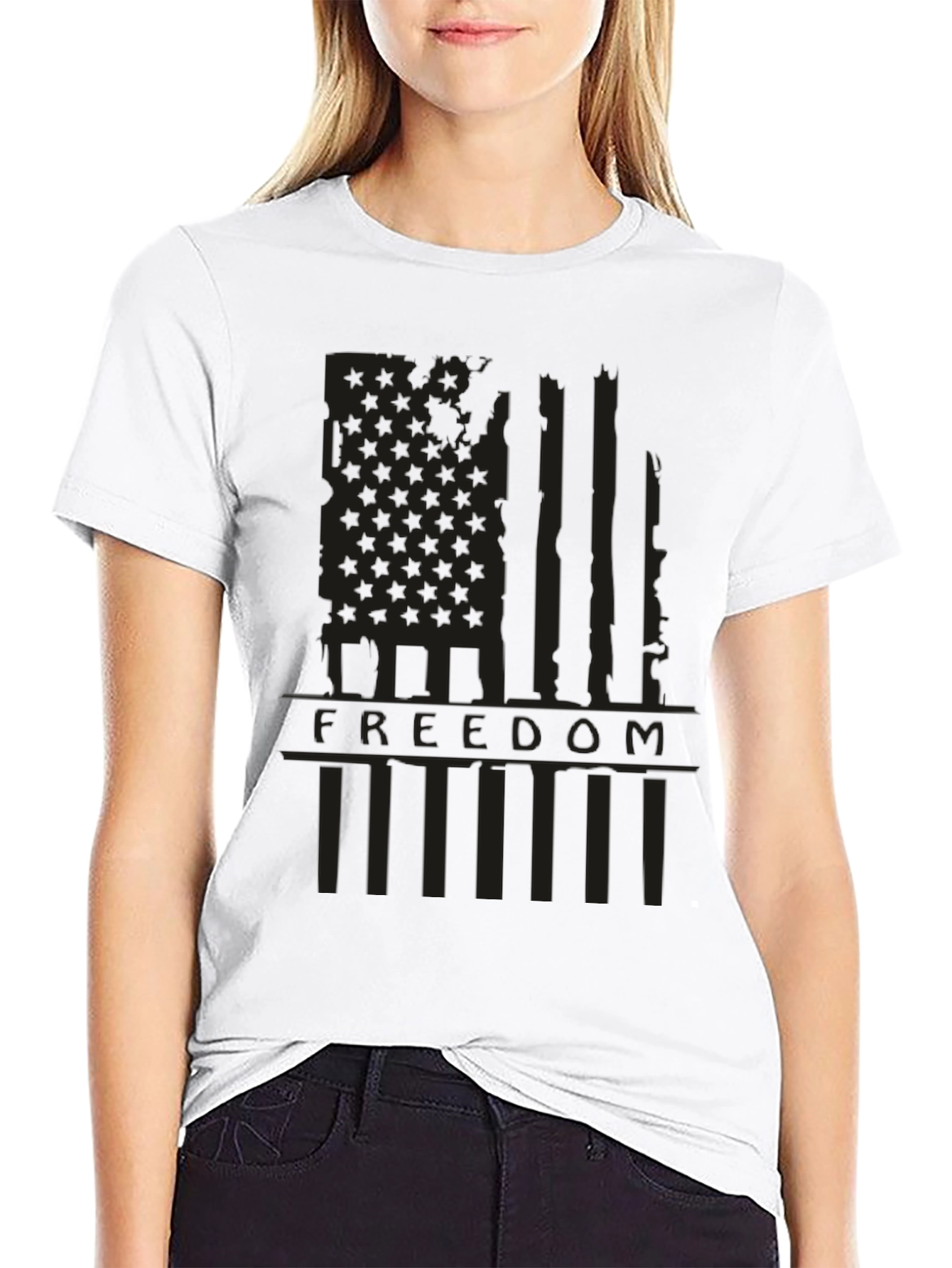 Freedom Flag Graphic Print T-Shirt