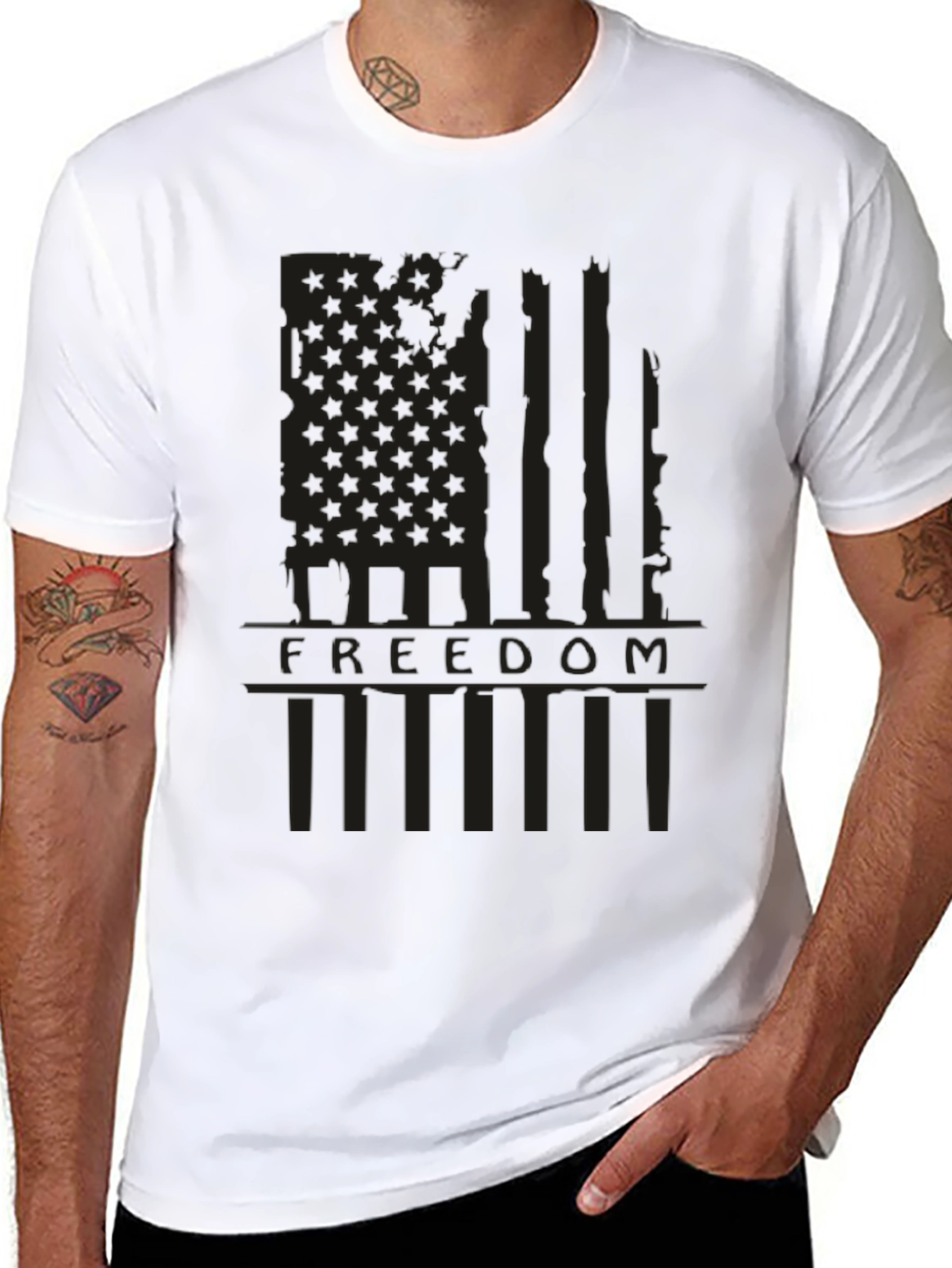 Freedom Flag Graphic Print T-Shirt