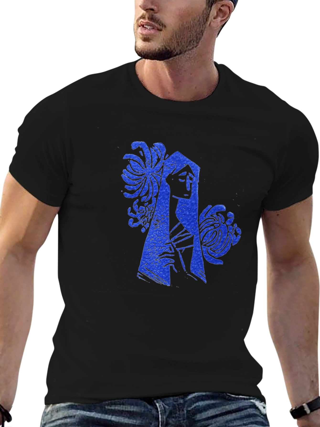 Blue Print Graphic T-Shirt