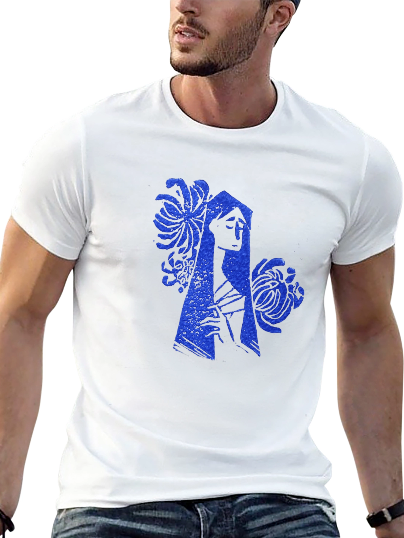 Blue Print Graphic T-Shirt