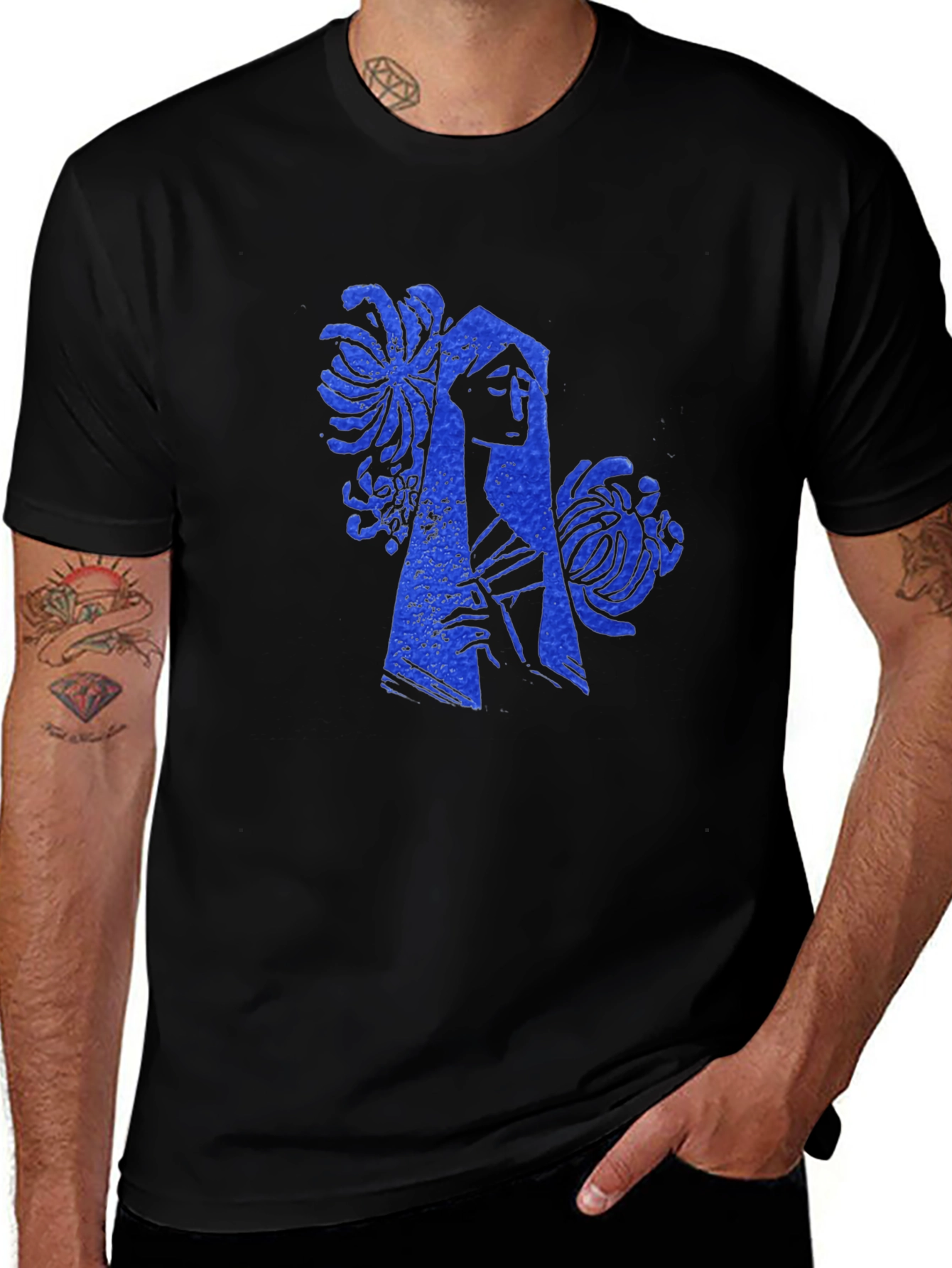 Blue Print Graphic T-Shirt