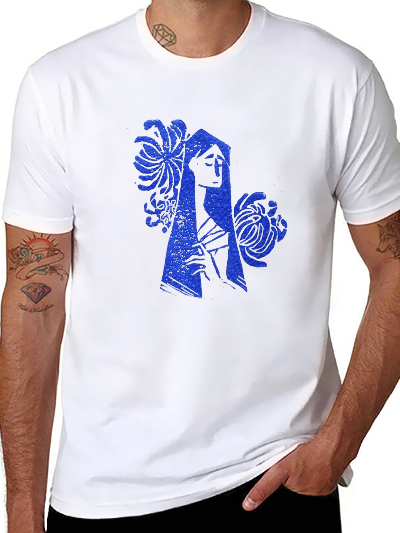 Blue Print Graphic T-Shirt