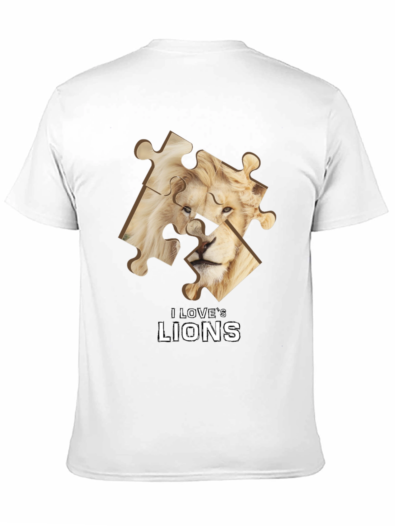I Love Lions Puzzle Piece Graphic T-Shirt