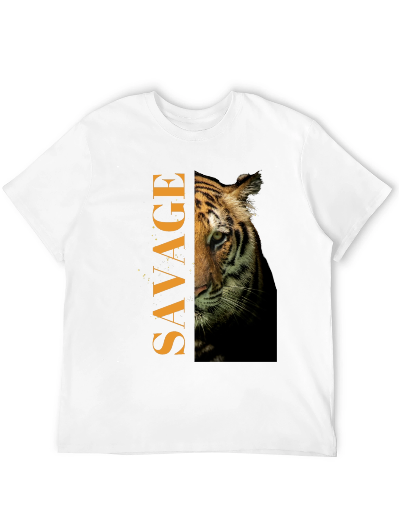 Savage Tiger Graphic Print Mens Black T-Shirt