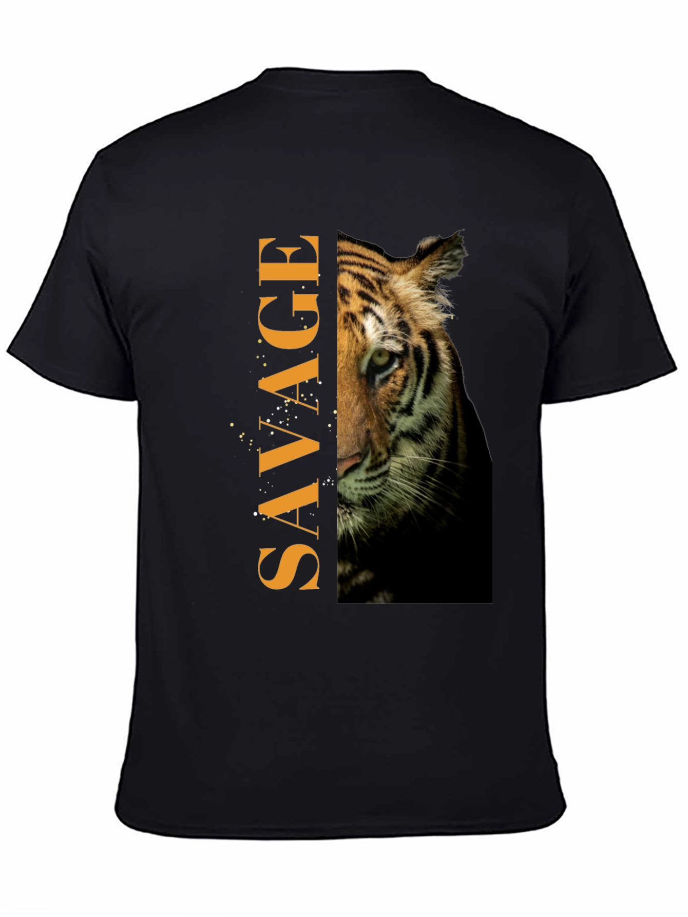 Savage Tiger Graphic Print Mens Black T-Shirt