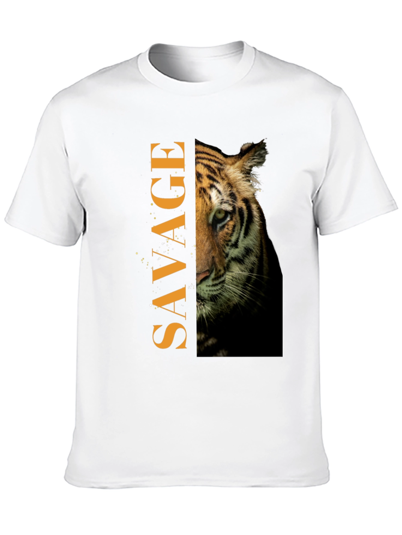 Savage Tiger Graphic Print Mens Black T-Shirt