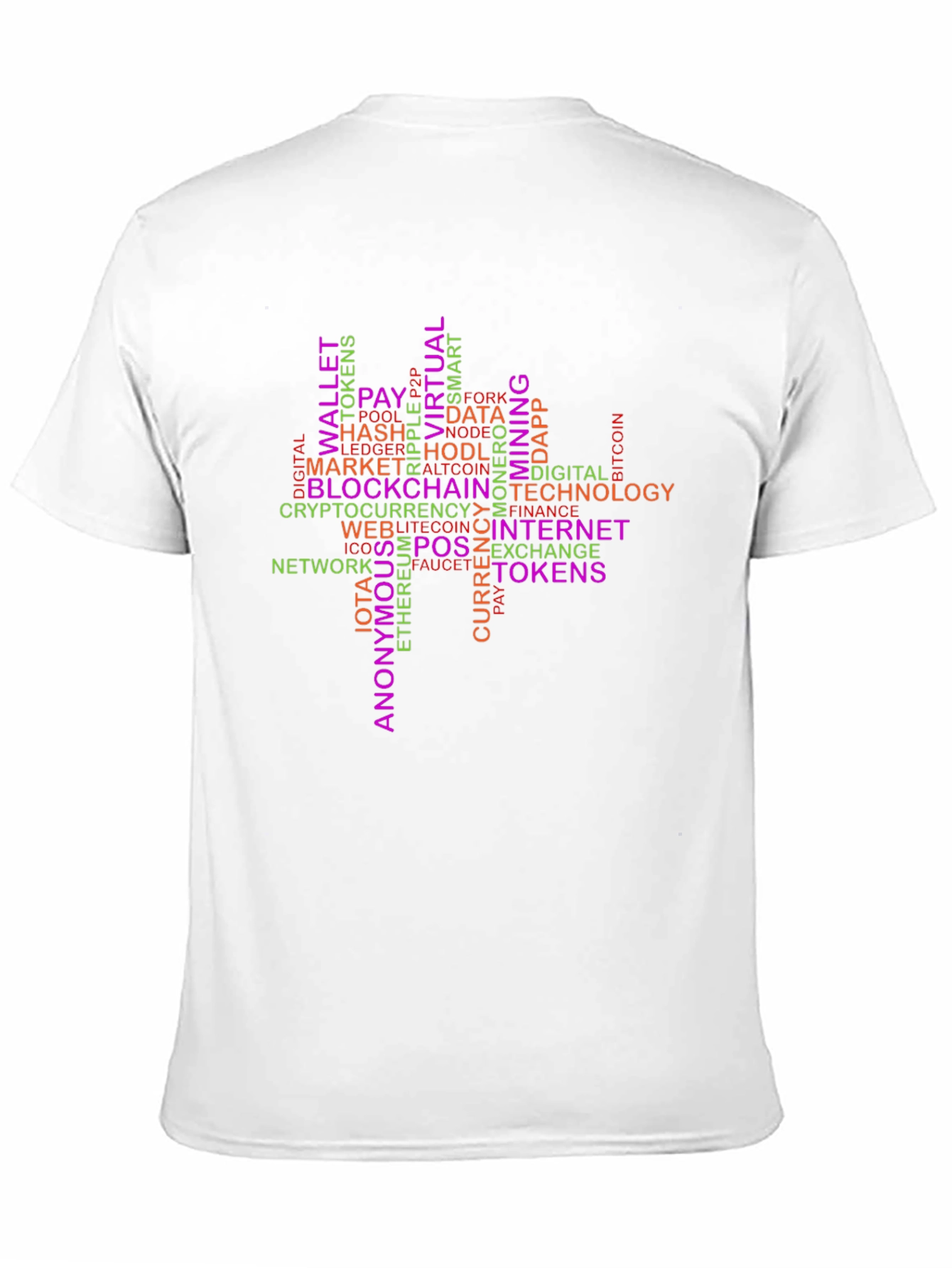 Crypto Word Art T-Shirt - Blockchain Technology Tee