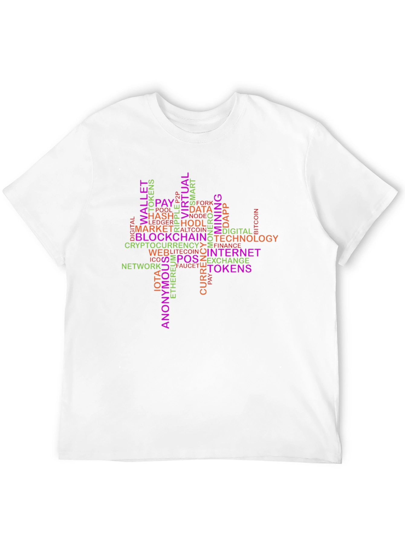 Crypto Word Art T-Shirt - Blockchain Technology Tee
