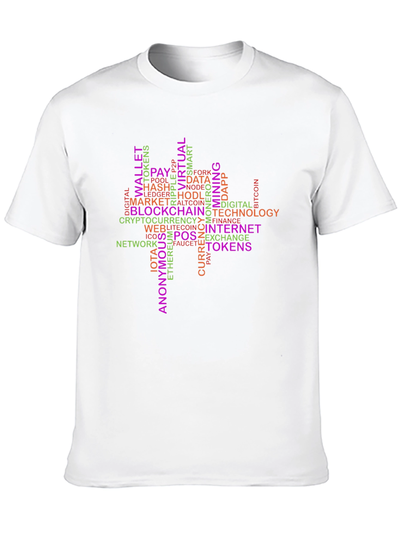Crypto Word Art T-Shirt - Blockchain Technology Tee
