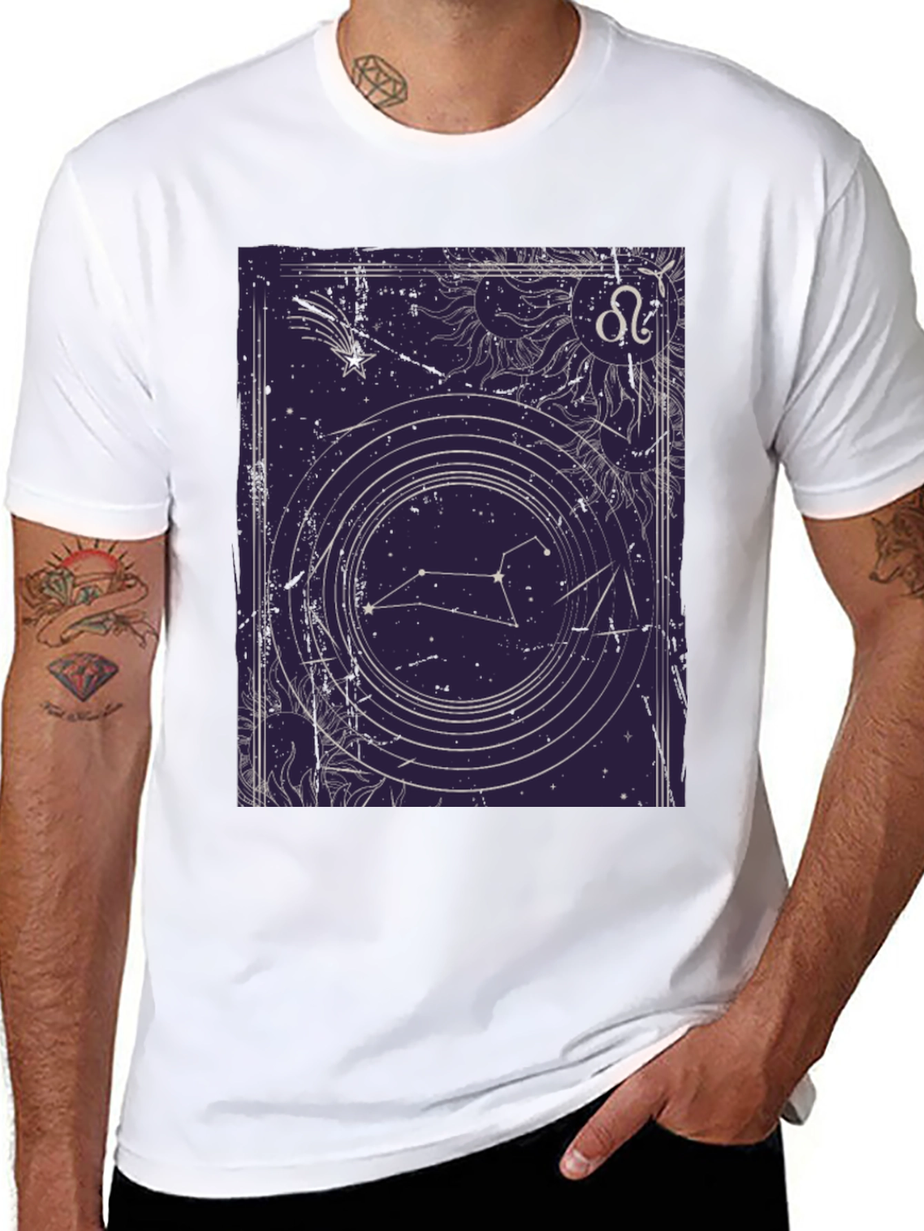 Leo Zodiac Graphic Tee - Celestial Constellation T-Shirt