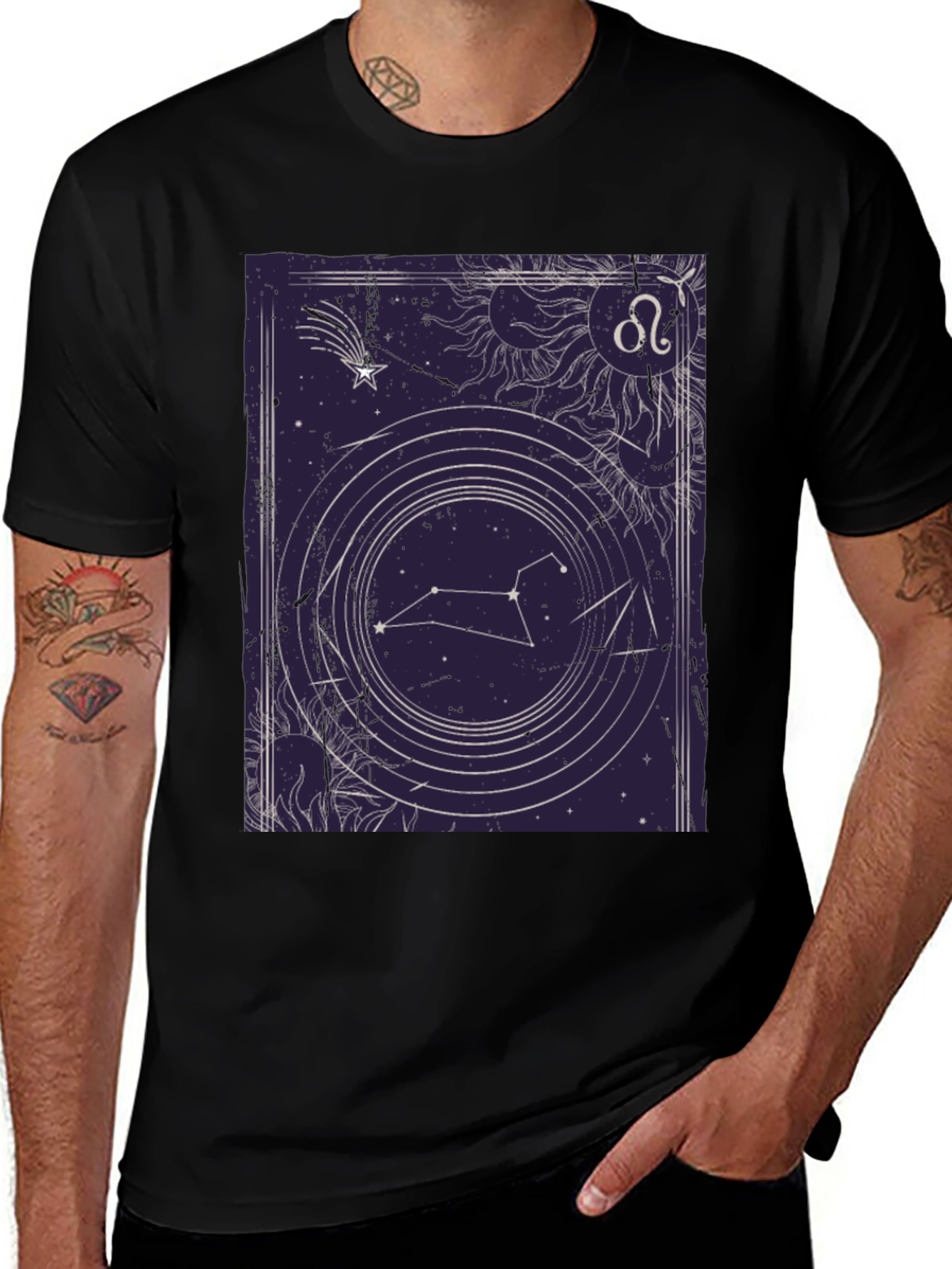 Leo Zodiac Graphic Tee - Celestial Constellation T-Shirt