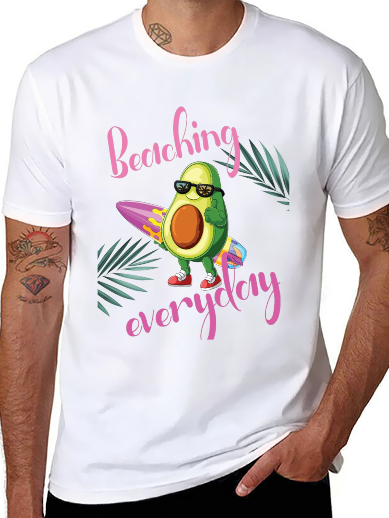 Beach Avocado T-Shirt: Surfing Everyday in Style!