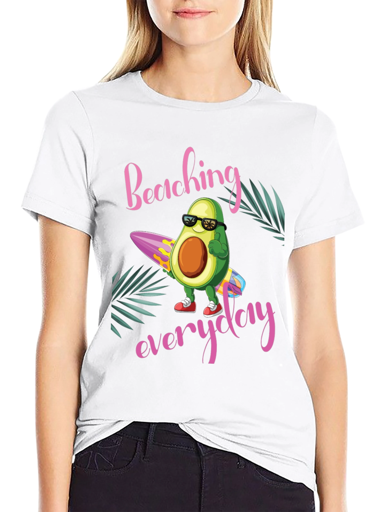 Beach Avocado T-Shirt: Surfing Everyday in Style!