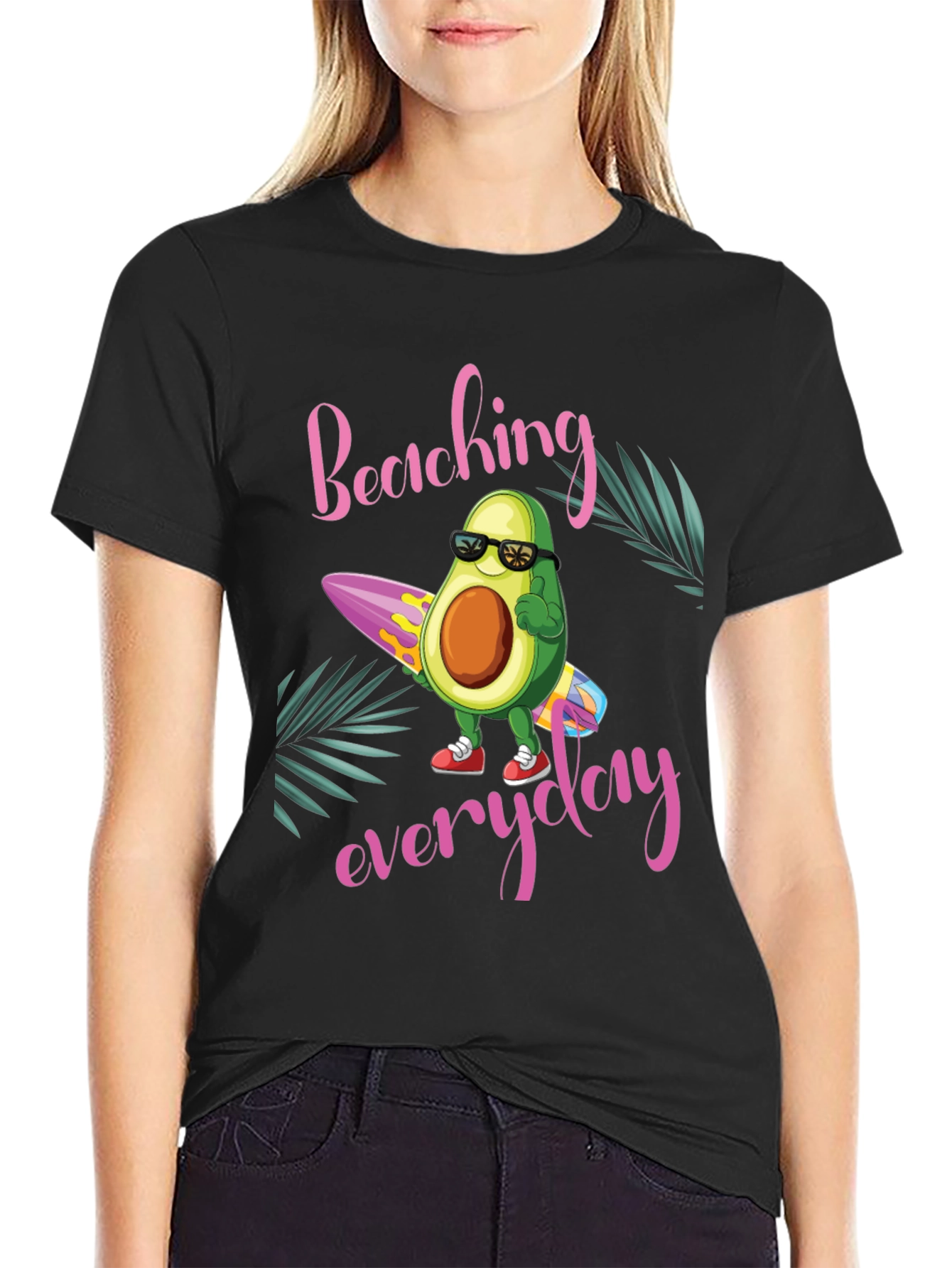 Beach Avocado T-Shirt: Surfing Everyday in Style!