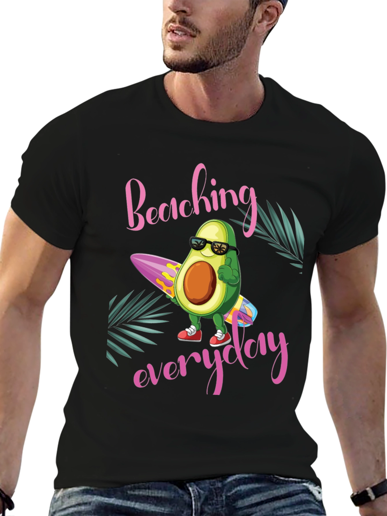 Beach Avocado T-Shirt: Surfing Everyday in Style!