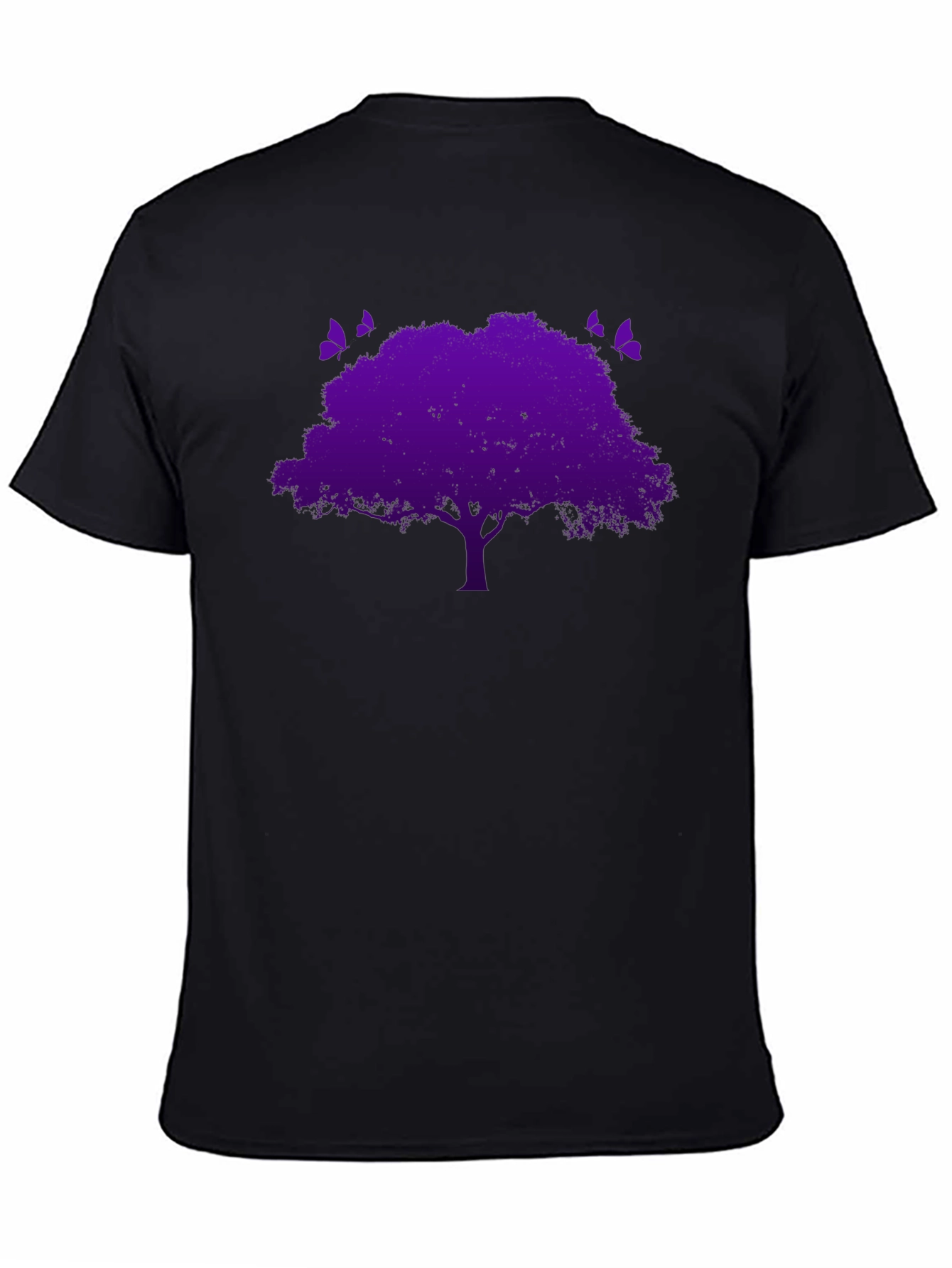 Purple Tree Graphic Tee - Nature Inspired Black T-Shirt