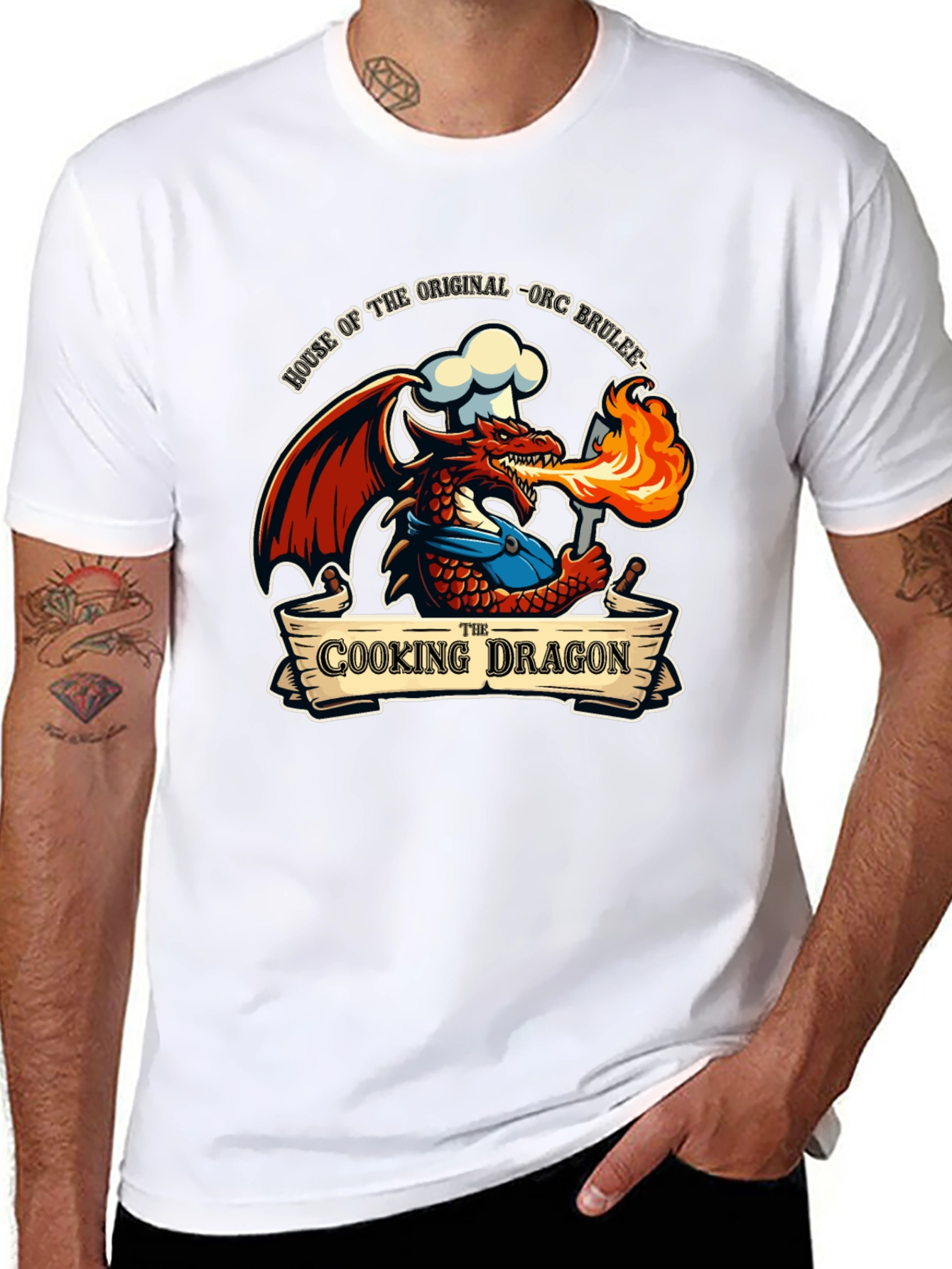 Cooking Dragon T-Shirt - Orc Brulee Chef Tee
