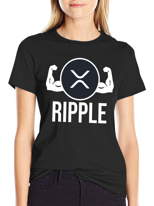 Ripple Strong Arms Black T-Shirt XRP Crypto HODL