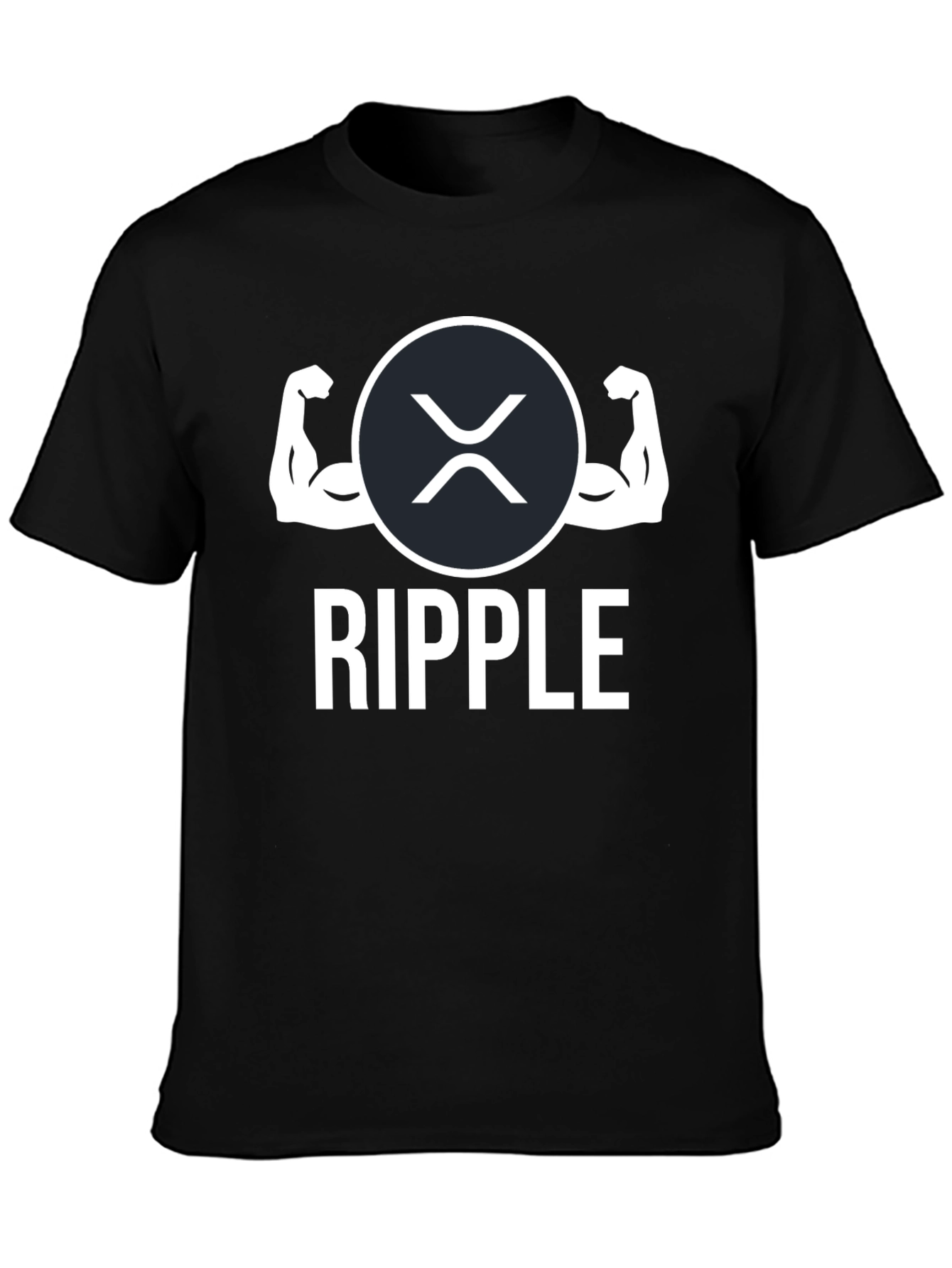 Ripple Strong Arms Black T-Shirt XRP Crypto HODL