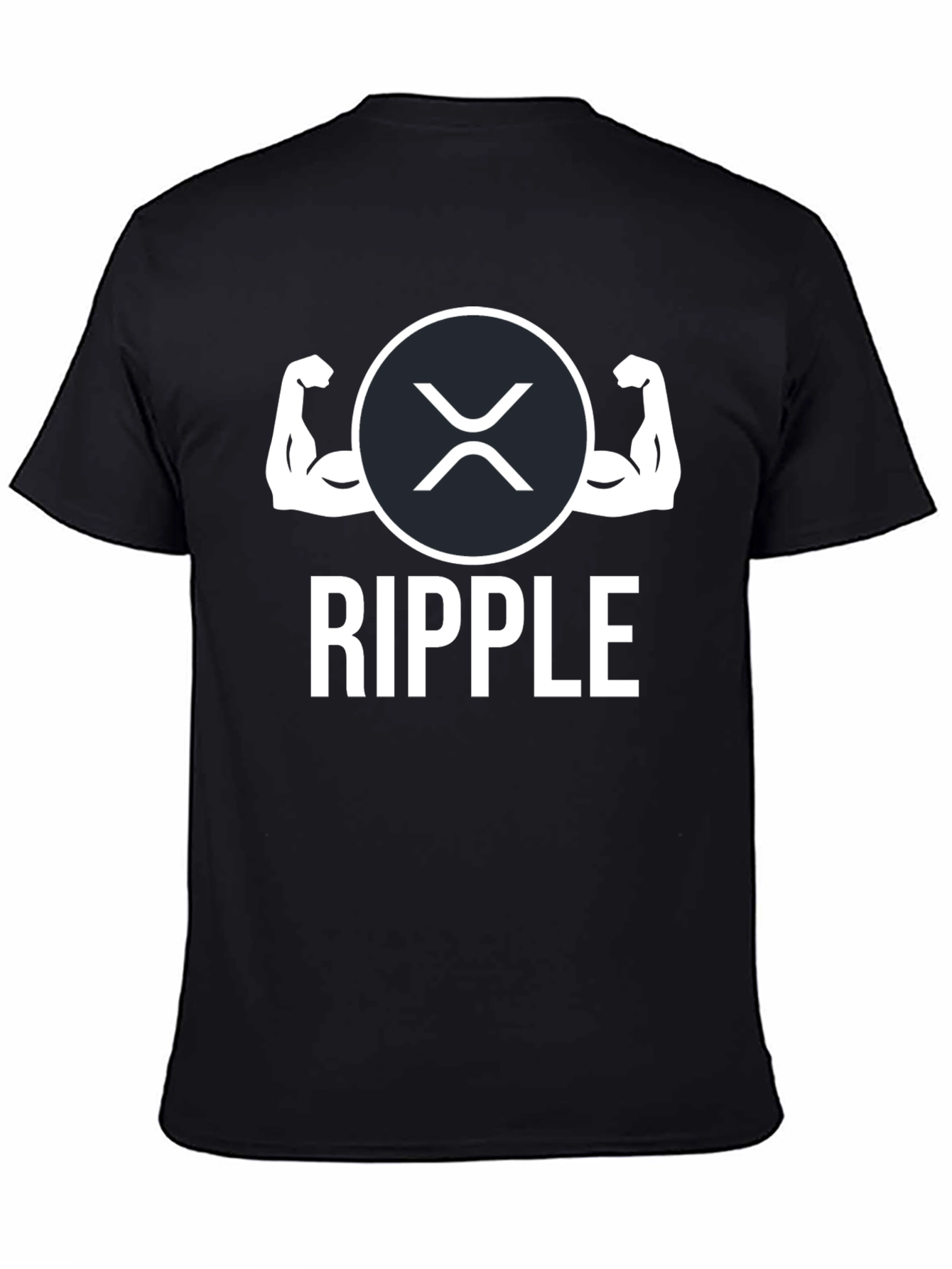 Ripple Strong Arms Black T-Shirt XRP Crypto HODL