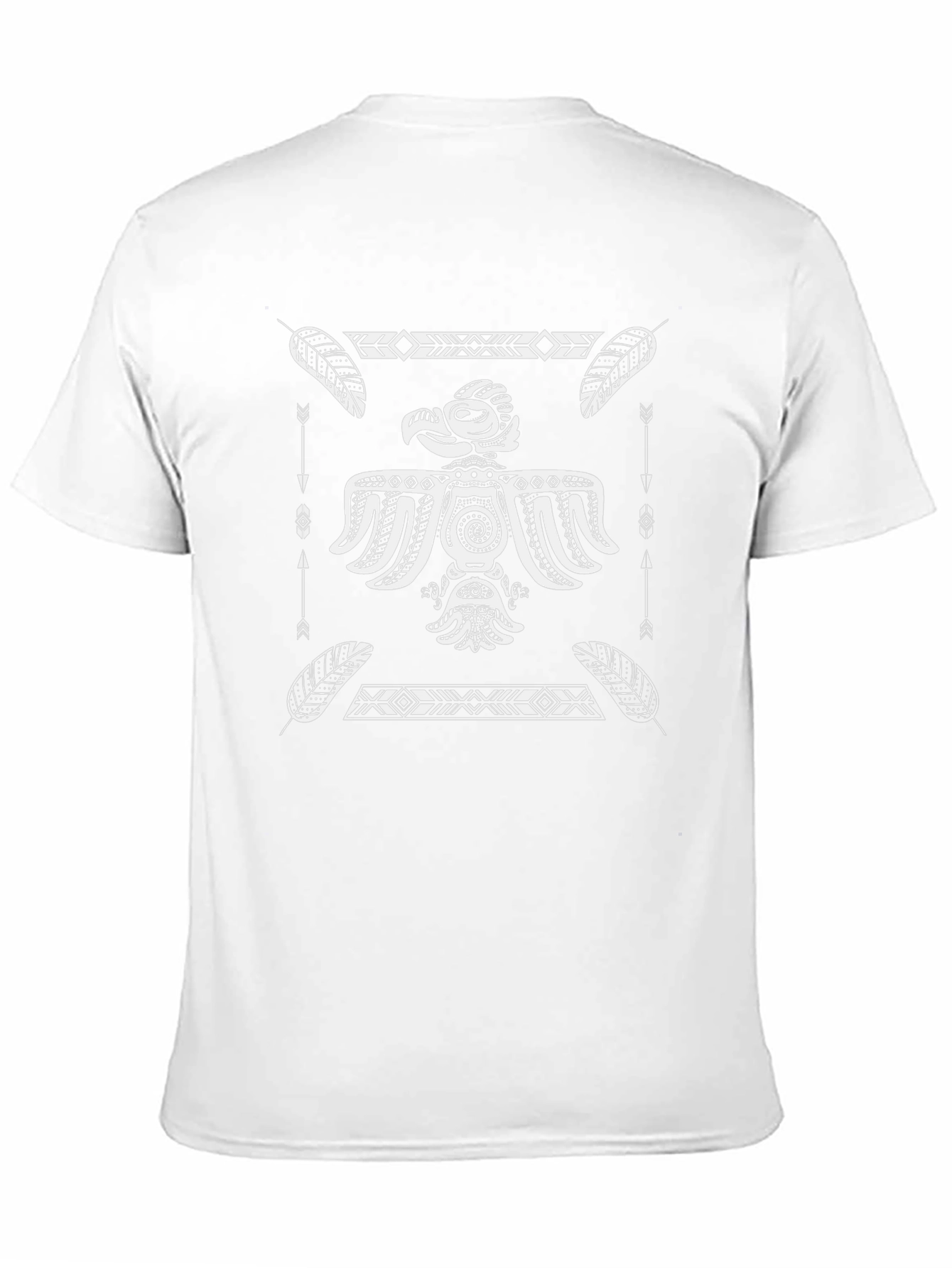 Tribal Eagle Graphic Tee - Black Cotton Blend
