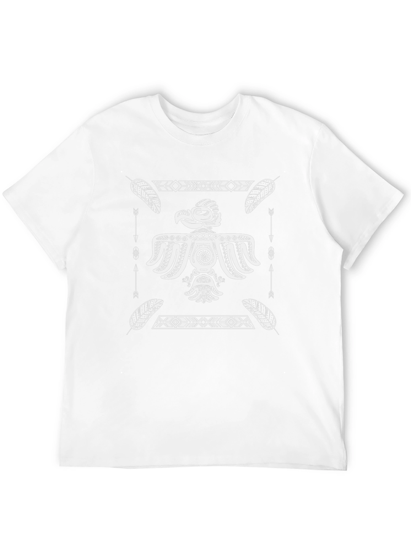 Tribal Eagle Graphic Tee - Black Cotton Blend