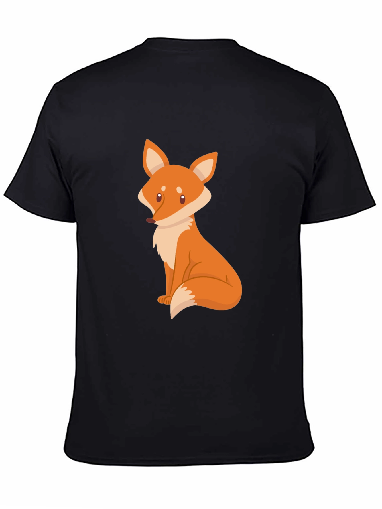 Fox Graphic Black T-Shirt - Cute Animal Design