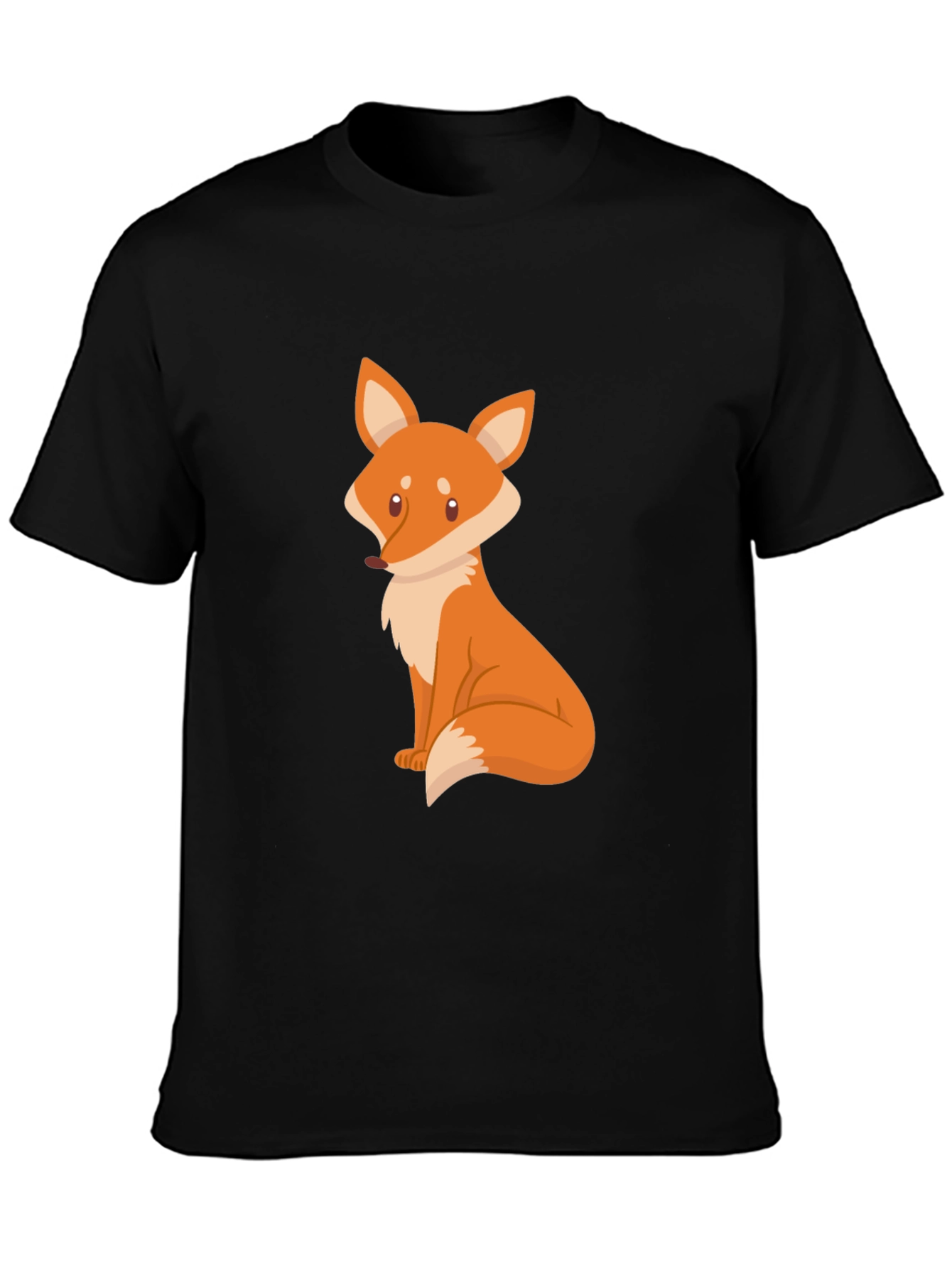 Fox Graphic Black T-Shirt - Cute Animal Design