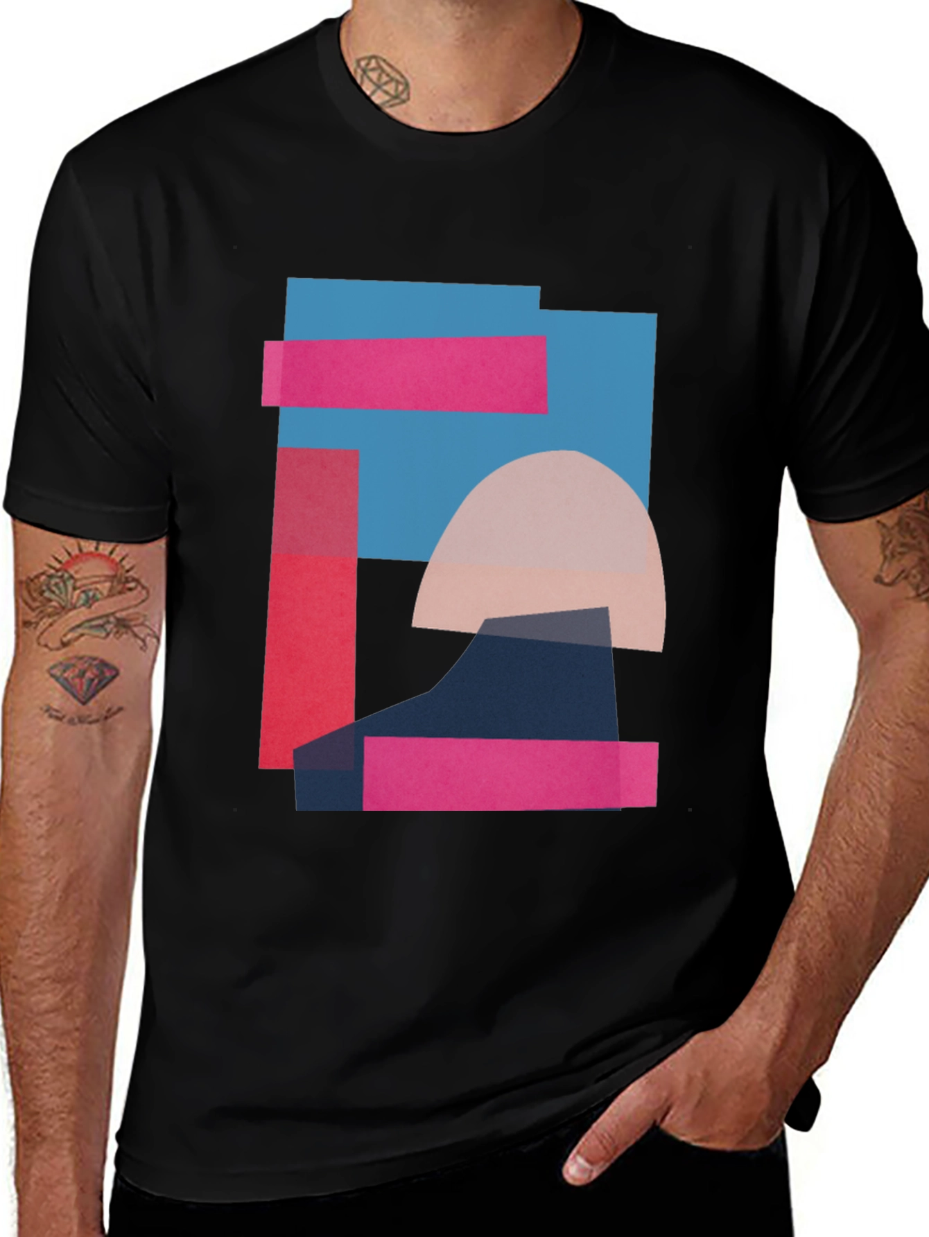 Abstract Geometric Graphic Tee - Modern Art Shirt
