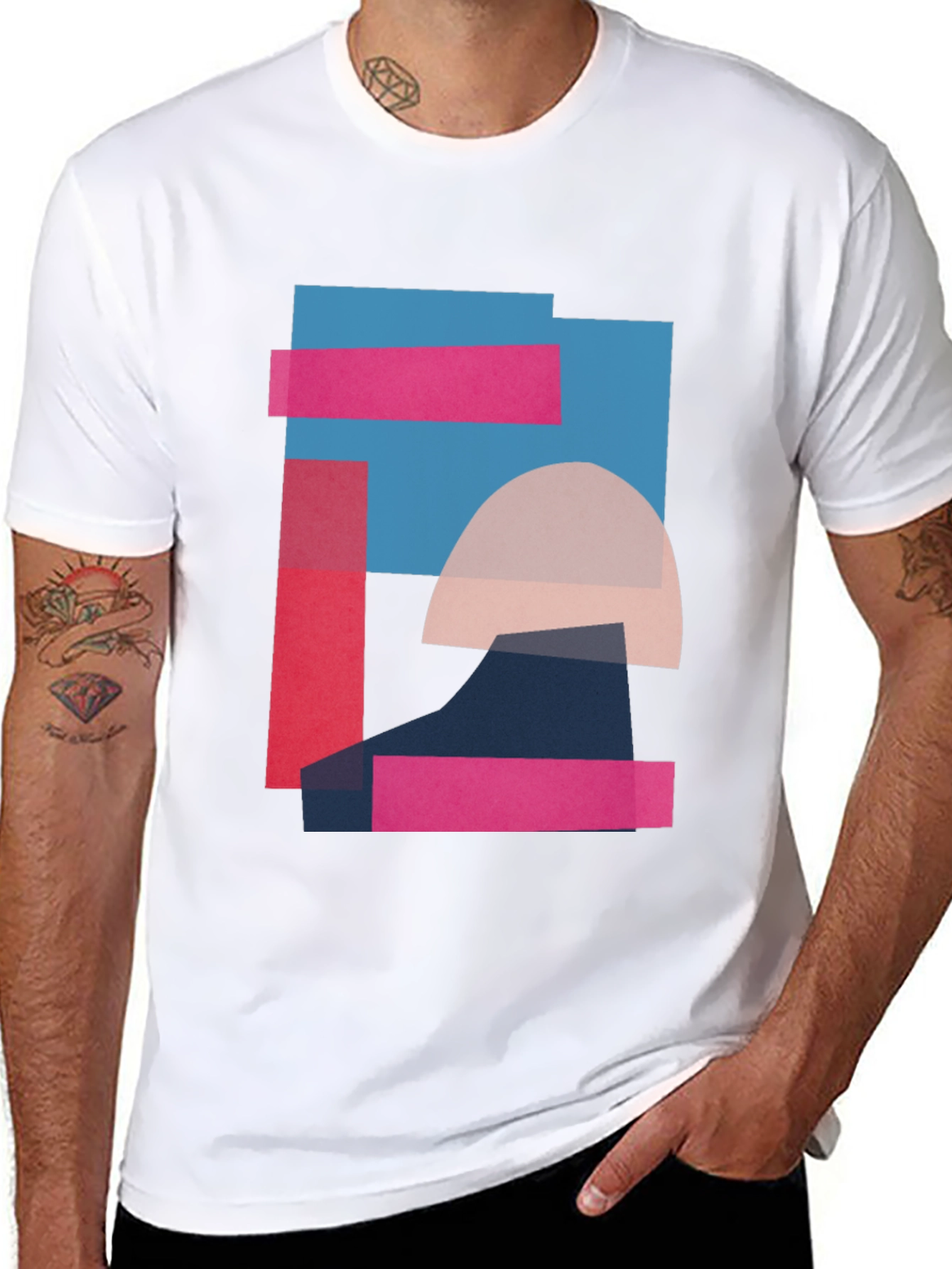 Abstract Geometric Graphic Tee - Modern Art Shirt