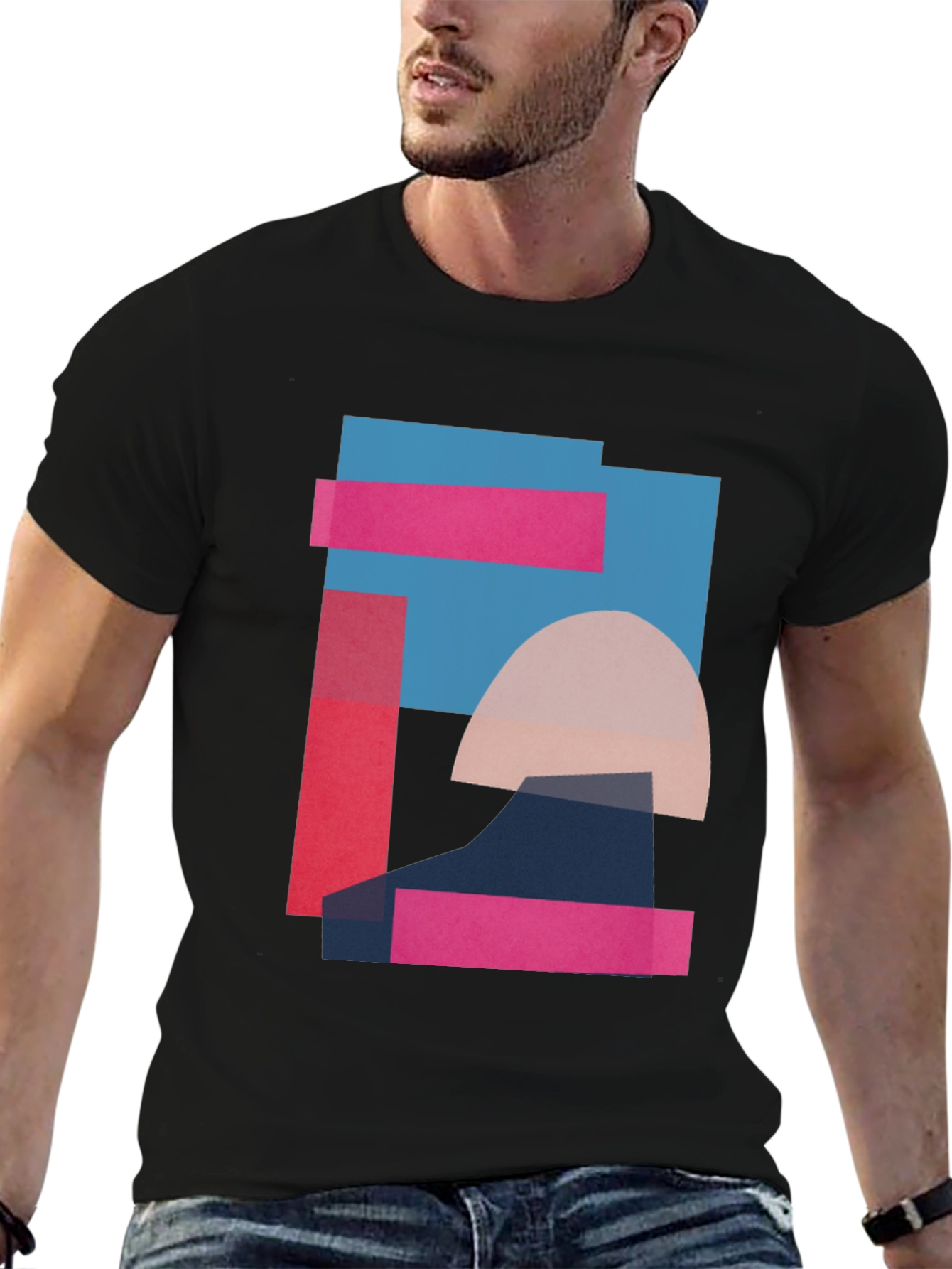 Abstract Geometric Graphic Tee - Modern Art Shirt