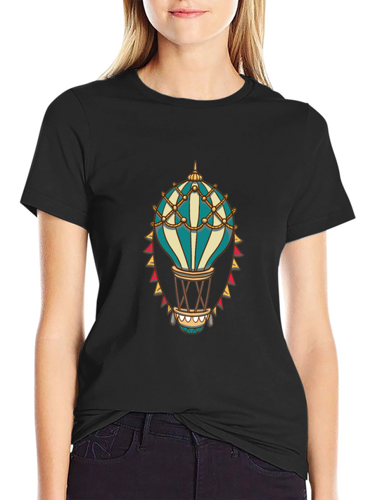 Hot Air Balloon Graphic Tee - Steampunk Style