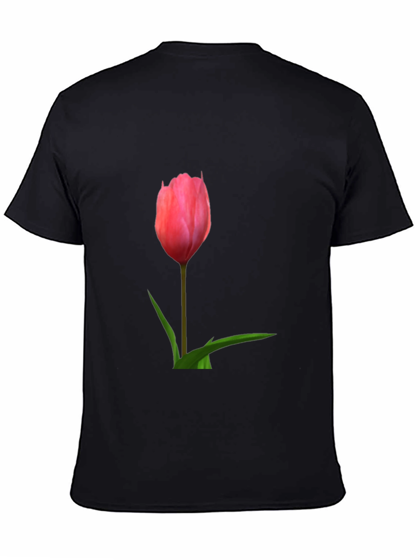 Pink Tulip Graphic Tee - Casual Comfort