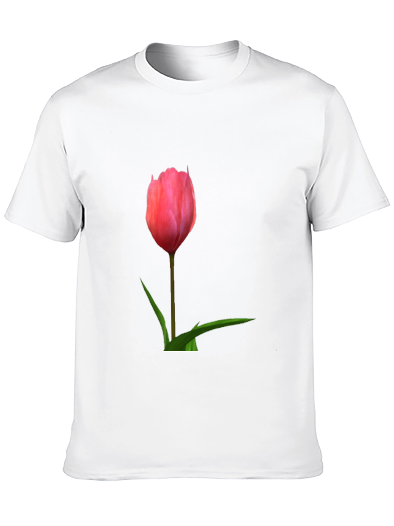 Pink Tulip Graphic Tee - Casual Comfort