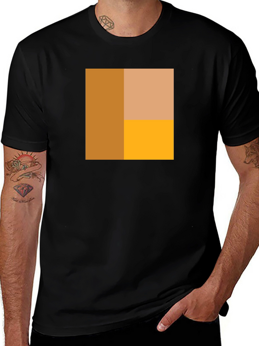 Geometric Color Block Tee - Modern Casual Style