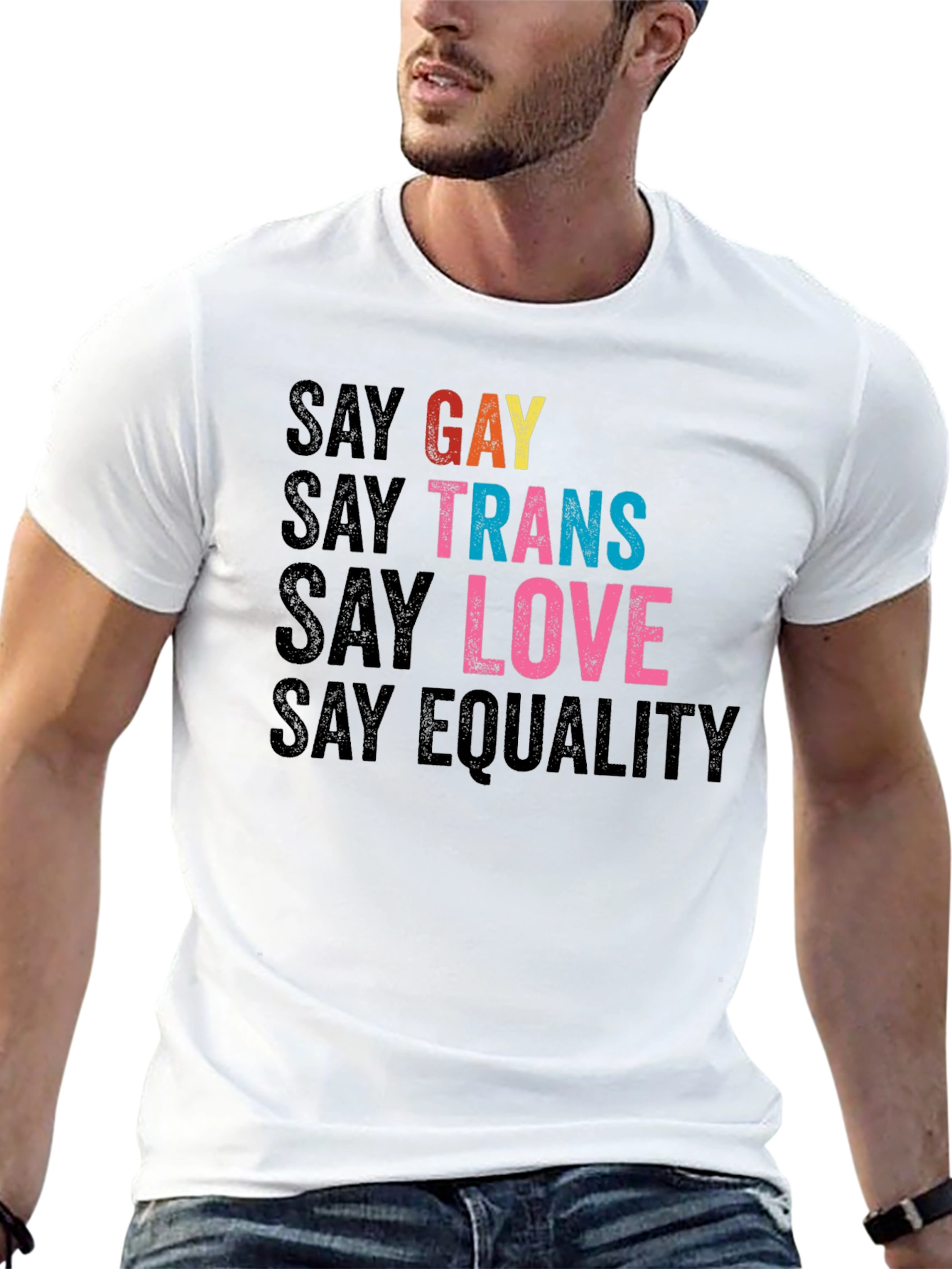 Say Gay Trans Love Equality T-Shirt - Black