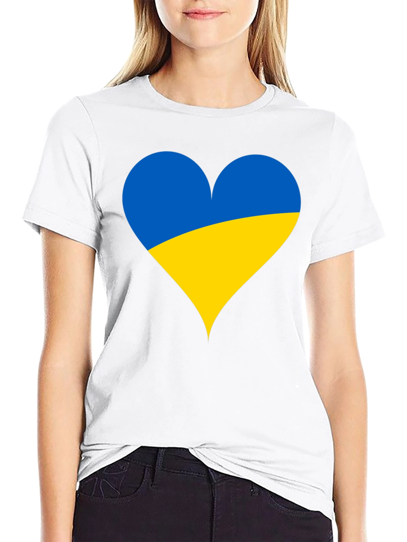 Ukraine Heart Flag T-Shirt - Show Your Support!