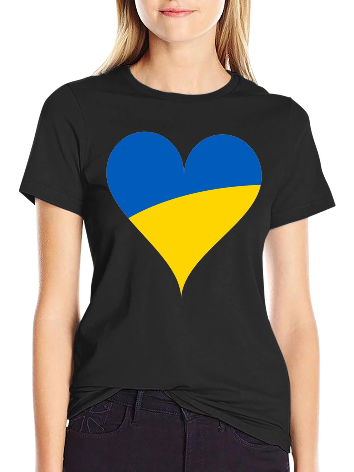 Ukraine Heart Flag T-Shirt - Show Your Support!