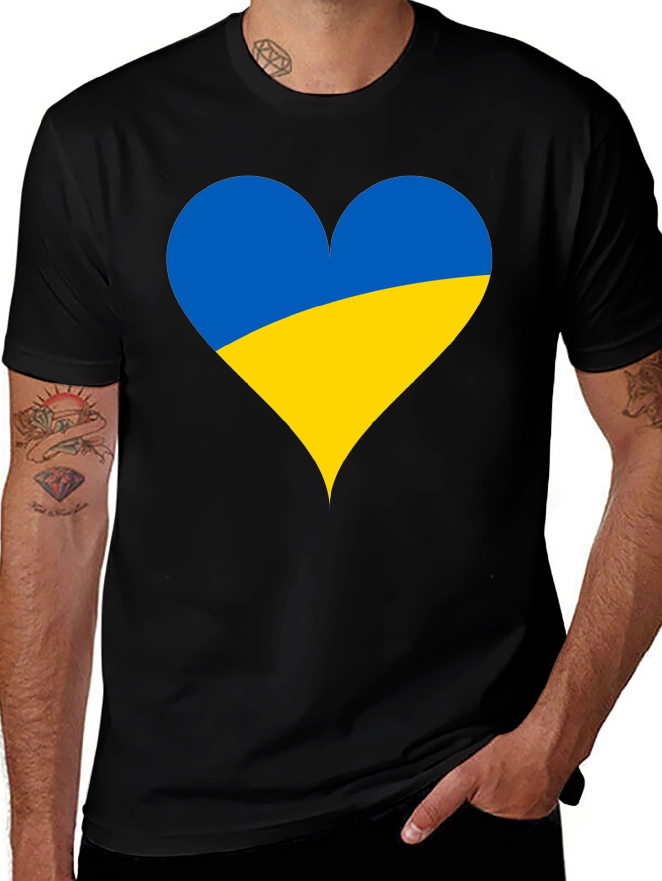 Ukraine Heart Flag T-Shirt - Show Your Support!