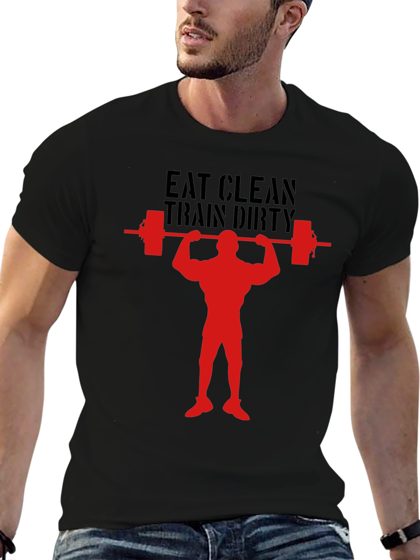 Eat Clean Train Dirty Graphic Tee - Bodybuilding T-Shirt