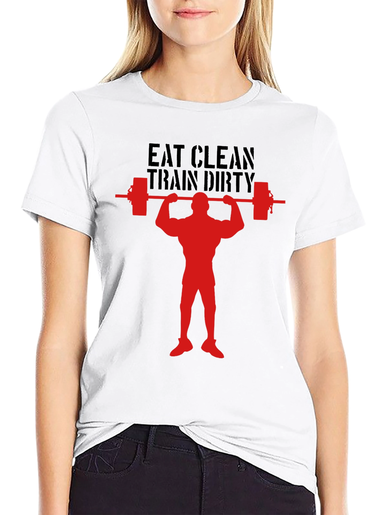 Eat Clean Train Dirty Graphic Tee - Bodybuilding T-Shirt