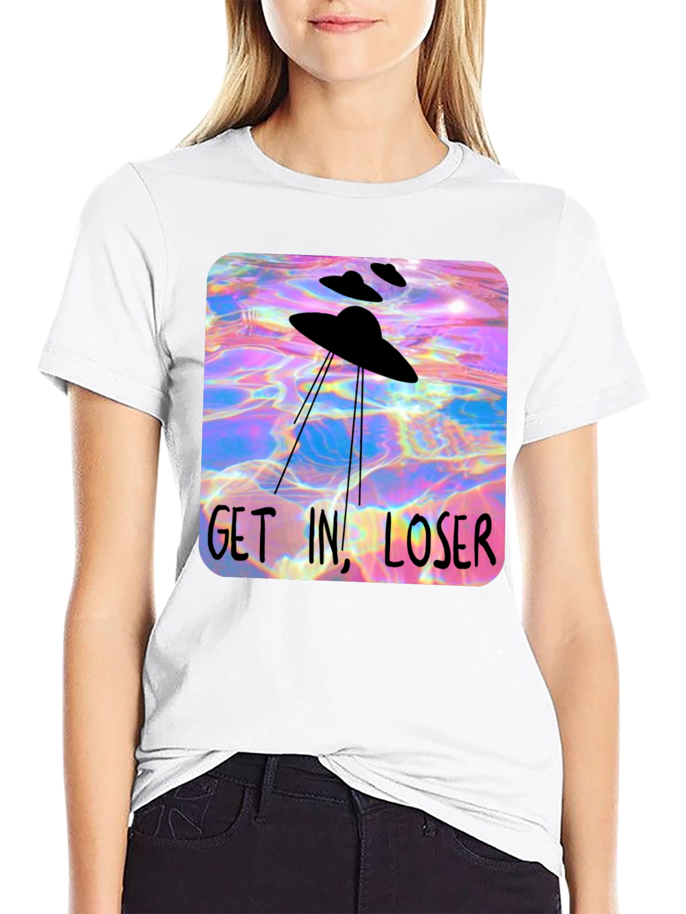 UFO Get In Loser Graphic T-Shirt
